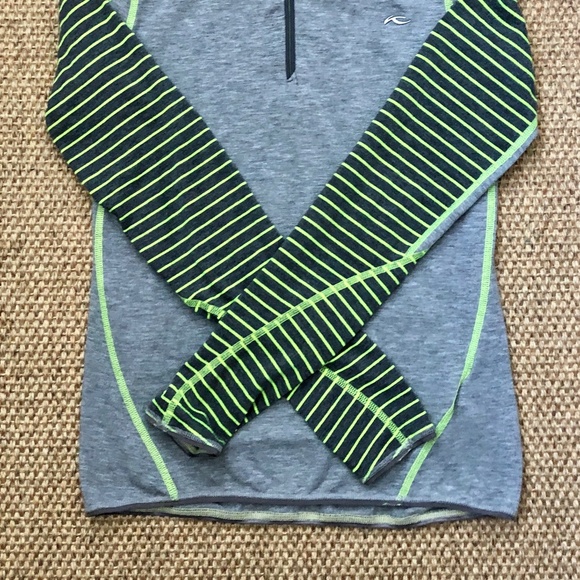 KJUS  Women's Trace Half Zip in Grey Lime - Picture 3 of 3